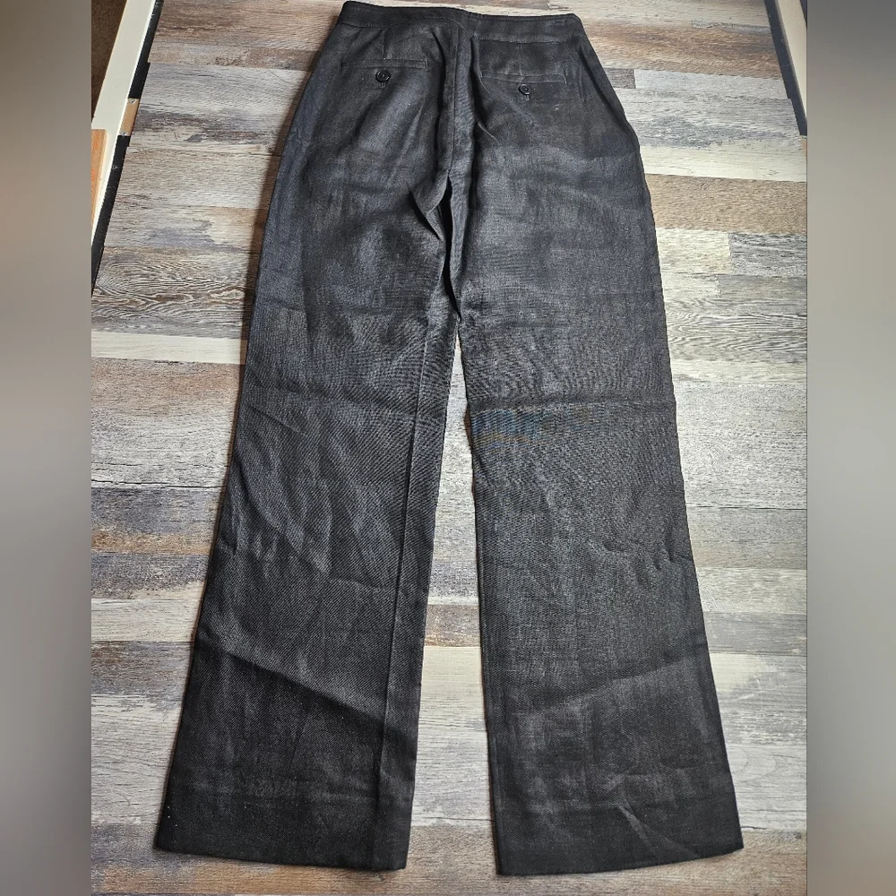 Banana Republic NEW 100% Linen High Rise Pleated Pants Black Size 0